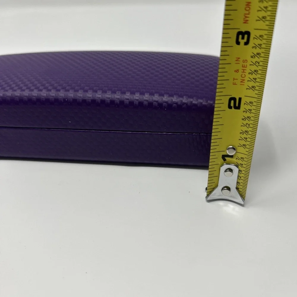 NEW Alain Mikli Hard Shell Eyeglass Case Carbon Fiber-Like Texture W/ Box Purple